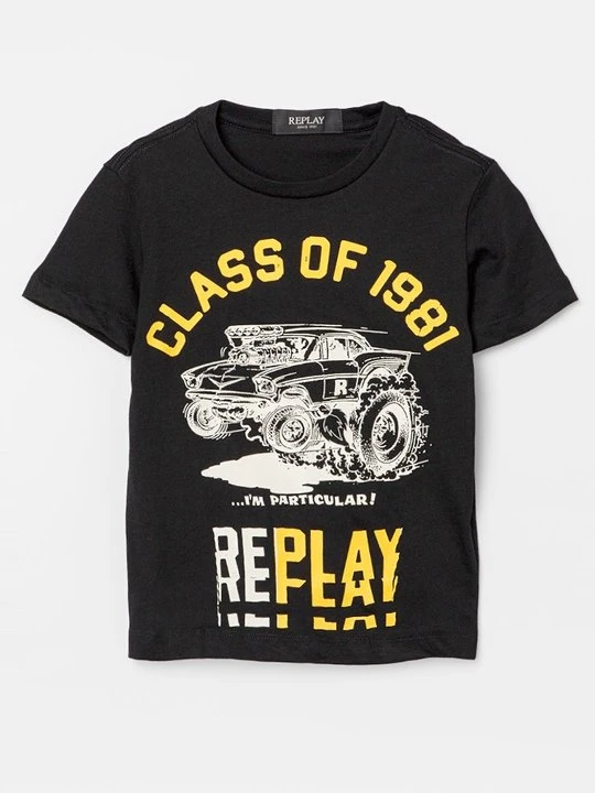 Zdjęcie produktu T-shirt z nadrukiem Replay czarny