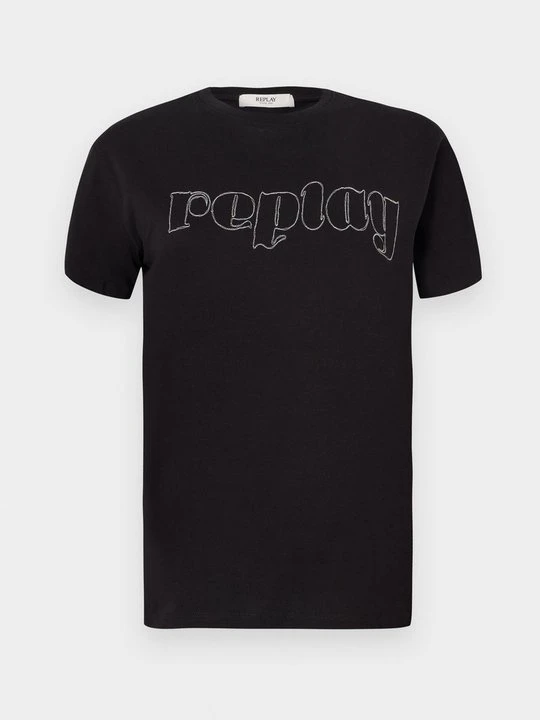 Zdjęcie produktu T-shirt z nadrukiem Replay czarny