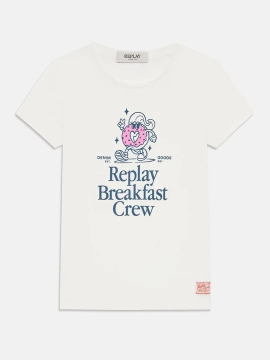 Zdjęcie produktu T-shirt z nadrukiem Replay biały