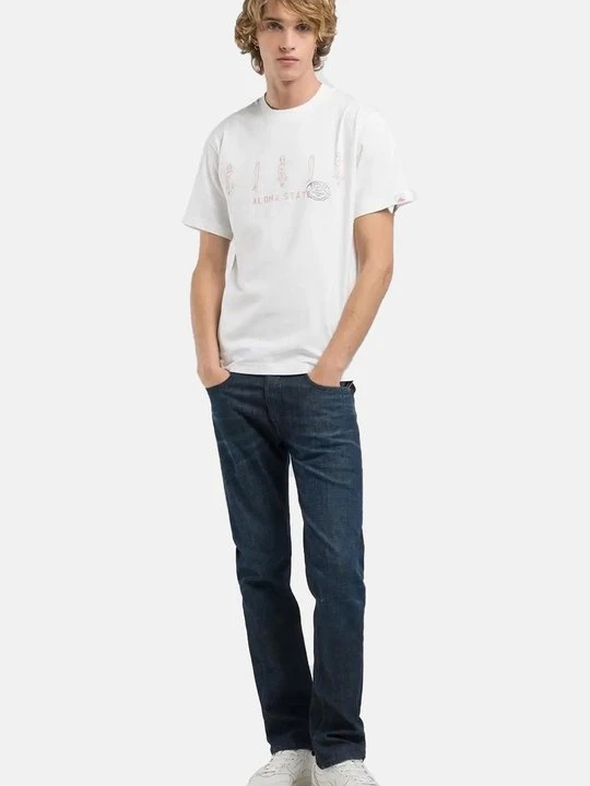 Zdjęcie produktu T-shirt z nadrukiem Replay biały
