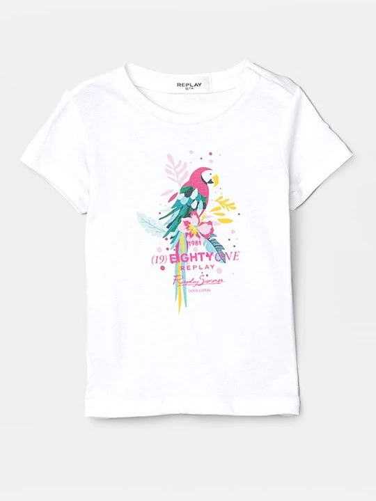 Zdjęcie produktu T-shirt z nadrukiem Replay biały