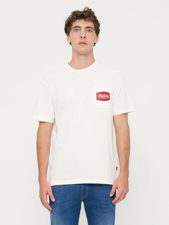Zdjęcie produktu T-shirt z nadrukiem Replay biały
