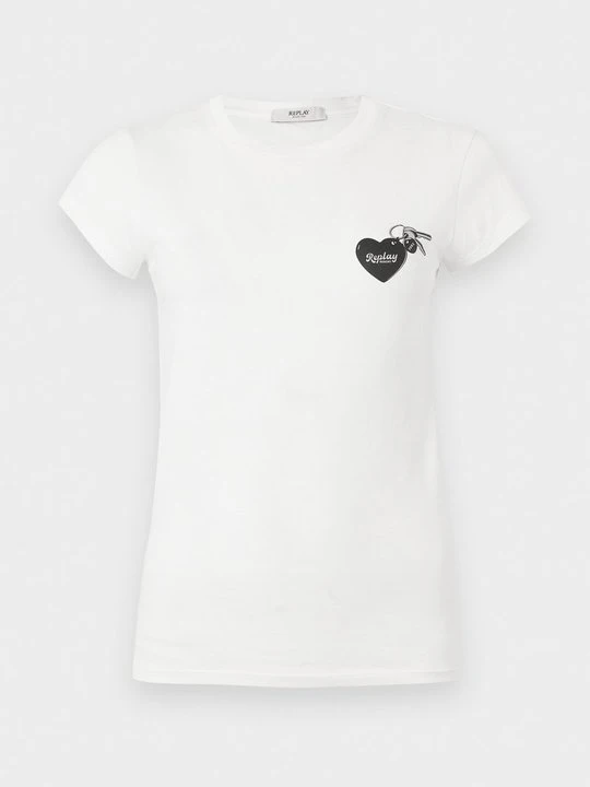 Zdjęcie produktu T-shirt z nadrukiem Replay biały