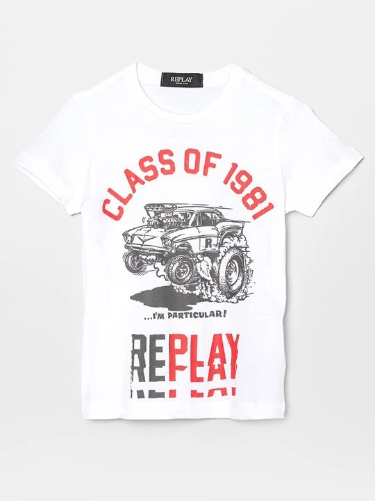 Zdjęcie produktu T-shirt z nadrukiem Replay biały