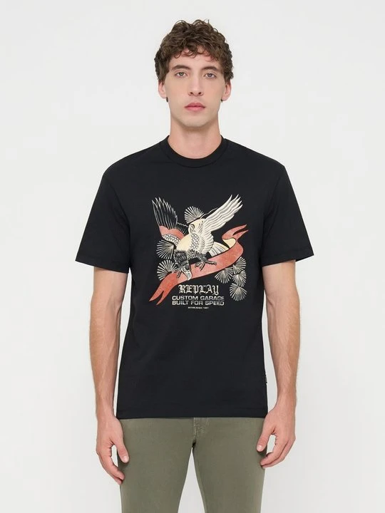 Zdjęcie produktu T-shirt z nadrukiem Replay czarny