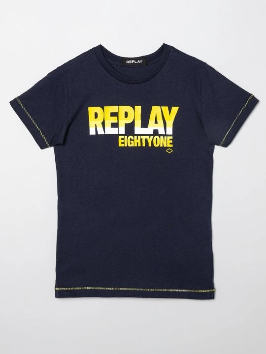 Zdjęcie produktu T-shirt z nadrukiem Replay niebieski