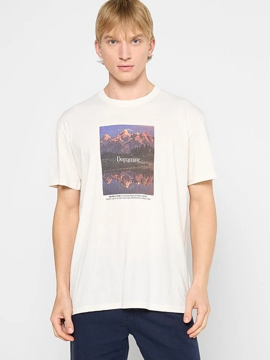 Zdjęcie produktu T-shirt z nadrukiem Revolution mleczny