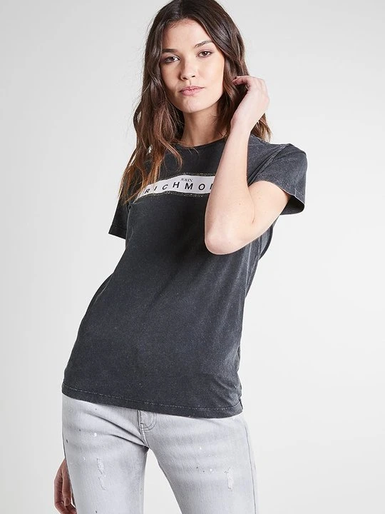 Zdjęcie produktu T-shirt z nadrukiem John Richmond ciemnoszary
