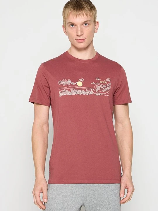 Zdjęcie produktu T-shirt z nadrukiem Rip Curl czerwony