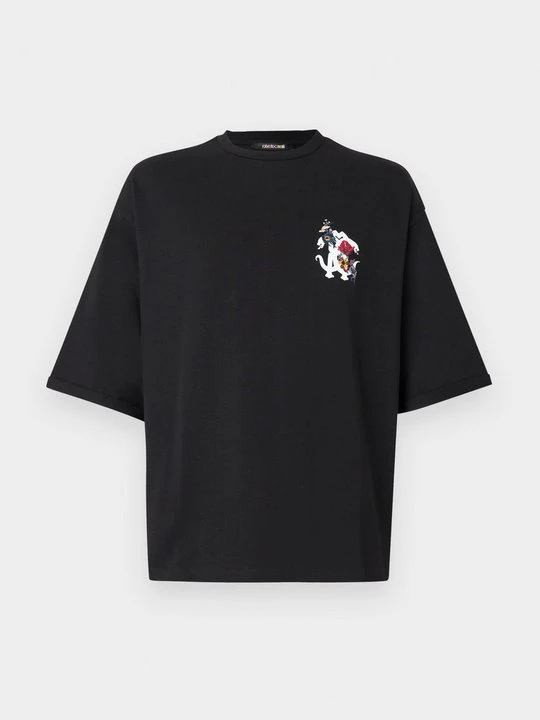 Zdjęcie produktu T-shirt z nadrukiem Roberto Cavalli czarny