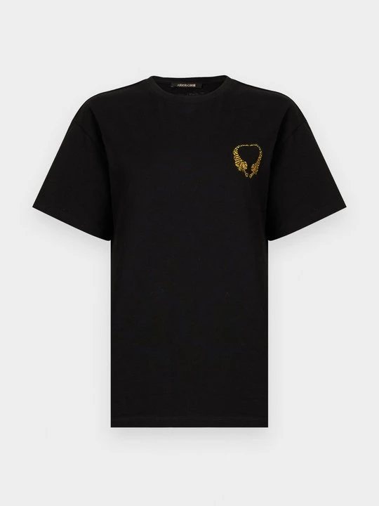 Zdjęcie produktu T-shirt z nadrukiem Roberto Cavalli czarny