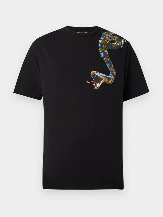 Zdjęcie produktu T-shirt z nadrukiem Roberto Cavalli czarny