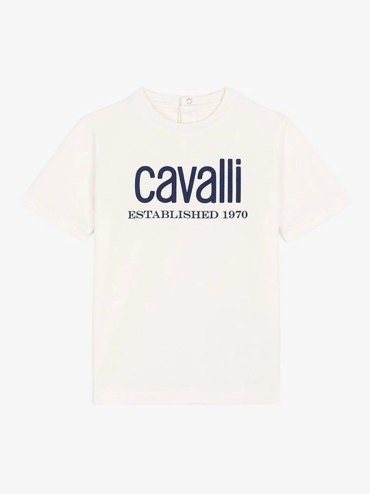 Zdjęcie produktu T-shirt z nadrukiem Roberto Cavalli biały