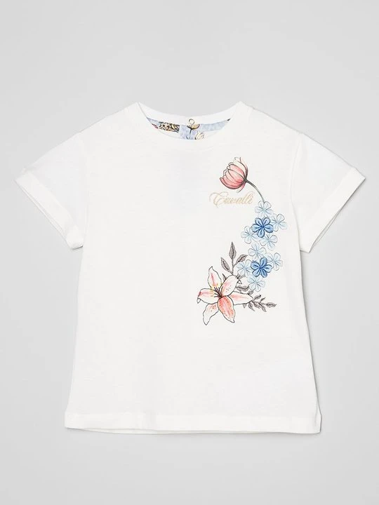 Zdjęcie produktu T-shirt z nadrukiem Roberto Cavalli biały
