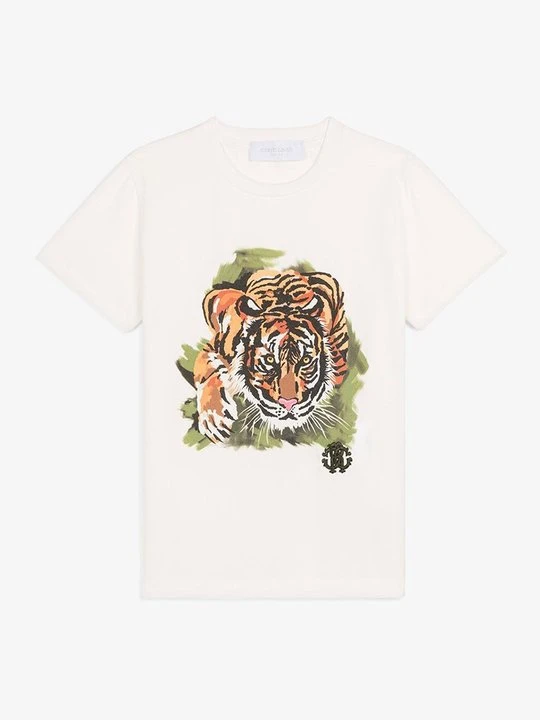 Zdjęcie produktu T-shirt z nadrukiem Roberto Cavalli biały