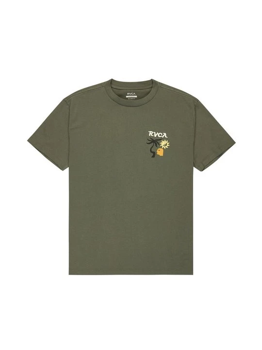 Zdjęcie produktu T-shirt z nadrukiem RVCA zielony melanż