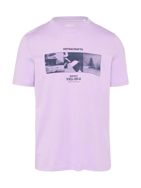 Zdjęcie produktu T-shirt z nadrukiem s.Oliver fioletowy