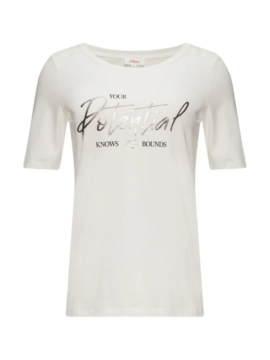 Zdjęcie produktu T-shirt z nadrukiem s.Oliver mleczny