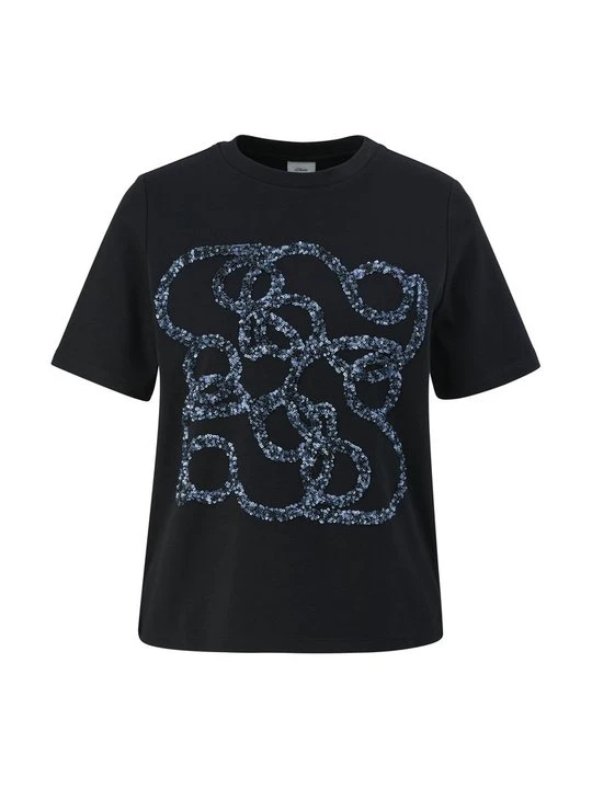 Zdjęcie produktu T-shirt z nadrukiem s.Oliver czarny