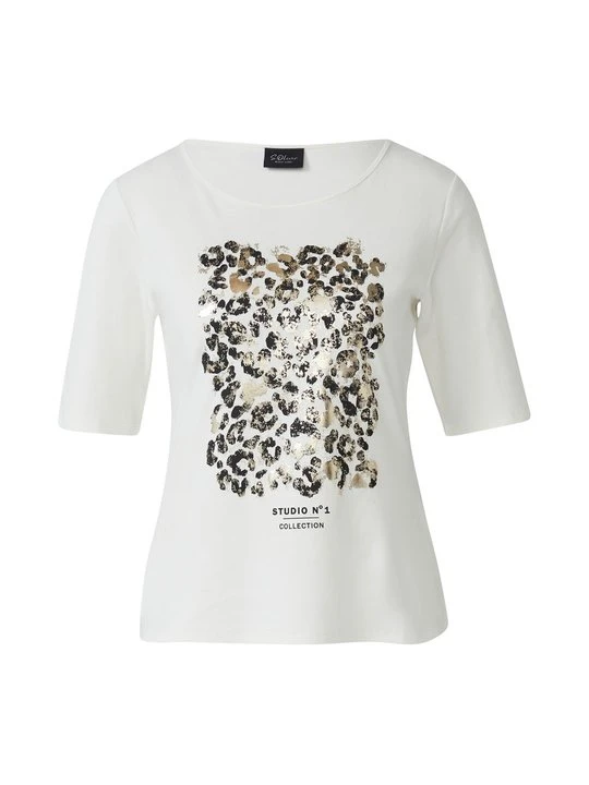 Zdjęcie produktu T-shirt z nadrukiem s.Oliver mleczny
