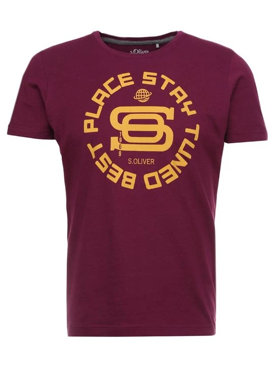 Zdjęcie produktu T-shirt z nadrukiem s.Oliver jagodowy