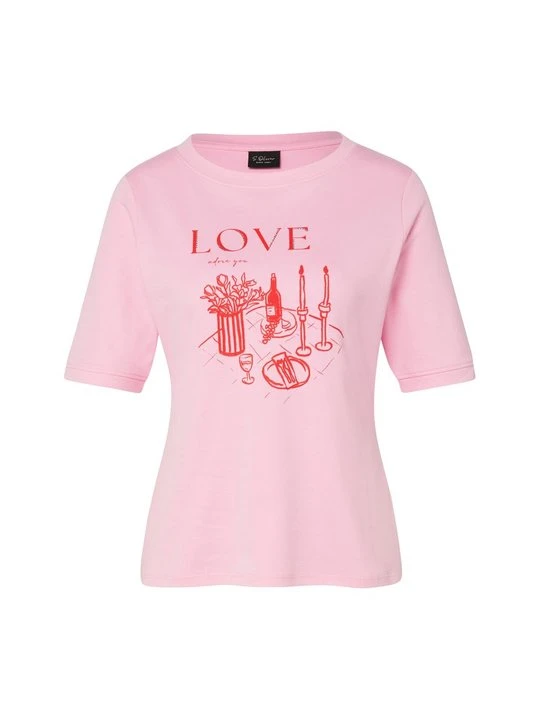 Zdjęcie produktu T-shirt z nadrukiem s.Oliver jasnoróżowy