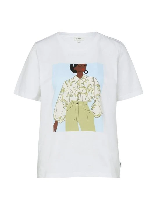 Zdjęcie produktu T-shirt z nadrukiem s.Oliver mleczny