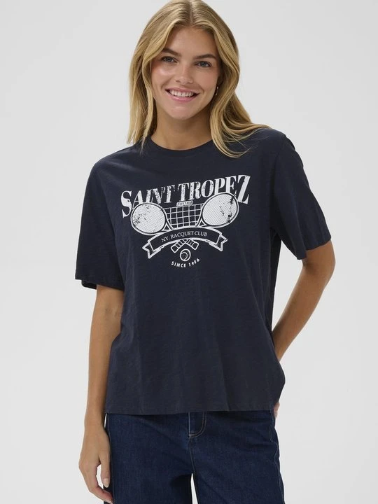 Zdjęcie produktu T-shirt z nadrukiem Saint Tropez granatowy