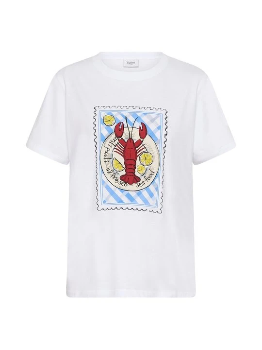 Zdjęcie produktu T-shirt z nadrukiem Saint Tropez mleczny