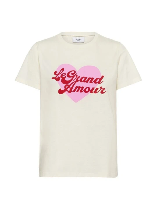 Zdjęcie produktu T-shirt z nadrukiem Saint Tropez jasnoróżowy melanż