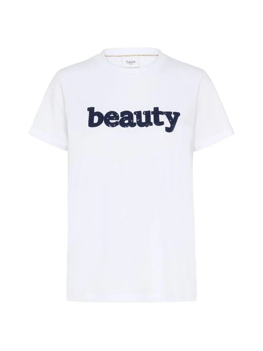 Zdjęcie produktu T-shirt z nadrukiem Saint Tropez mleczny