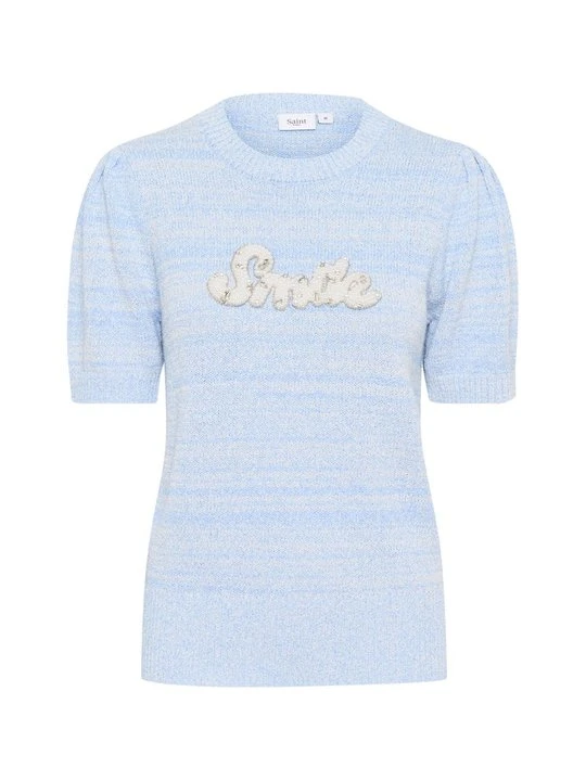 Zdjęcie produktu T-shirt z nadrukiem Saint Tropez niebieski melanż
