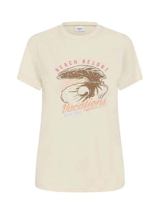 Zdjęcie produktu T-shirt z nadrukiem Saint Tropez piaskowy