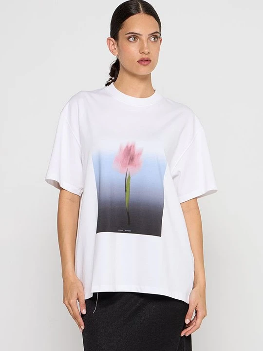 Zdjęcie produktu T-shirt z nadrukiem Samsøe Samsøe biały
