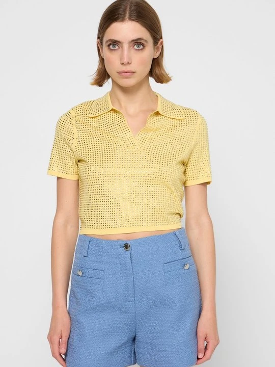 Zdjęcie produktu T-shirt z nadrukiem Sandro żółty