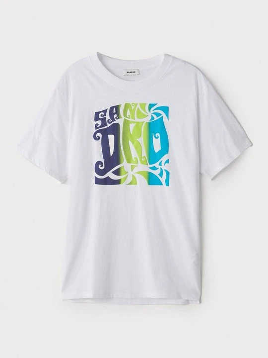 Zdjęcie produktu T-shirt z nadrukiem Sandro biały