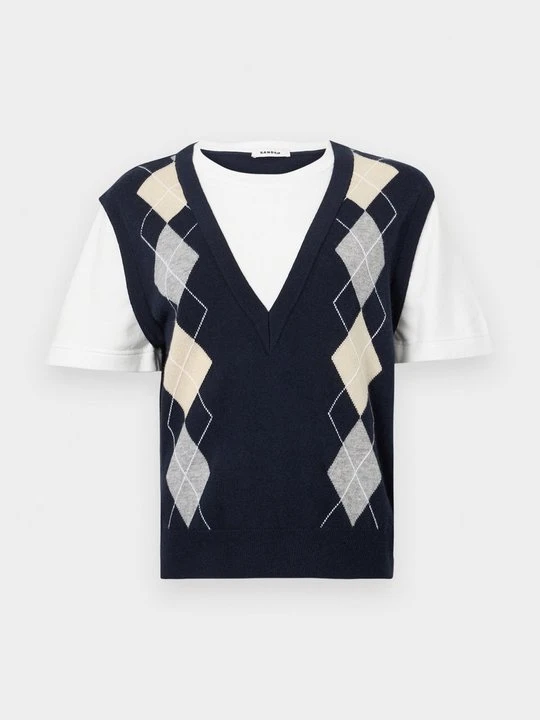 Zdjęcie produktu T-shirt z nadrukiem Sandro granatowy