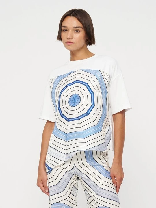 Zdjęcie produktu T-shirt z nadrukiem Sandro niebieski