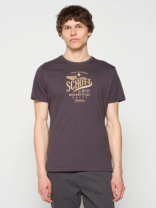 Zdjęcie produktu T-shirt z nadrukiem Schott antracytowy
