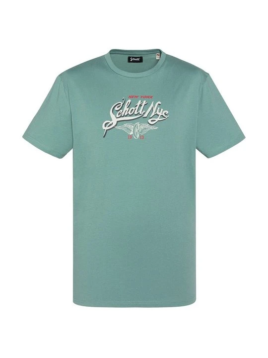 Zdjęcie produktu T-shirt z nadrukiem Schott jasnozielony