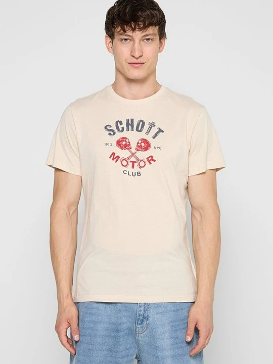 Zdjęcie produktu T-shirt z nadrukiem Schott beżowy