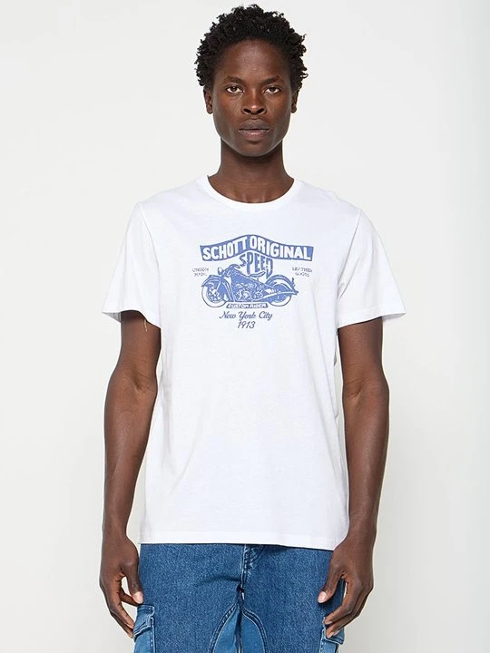 Zdjęcie produktu T-shirt z nadrukiem Schott biały