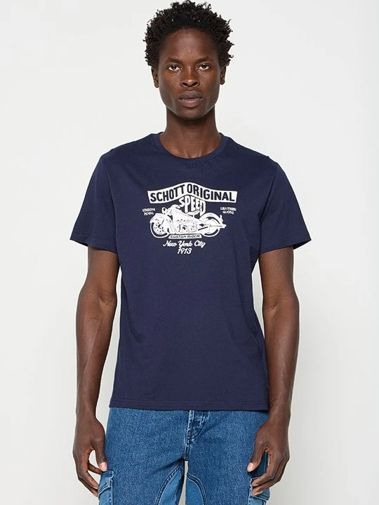 Zdjęcie produktu T-shirt z nadrukiem Schott granatowy