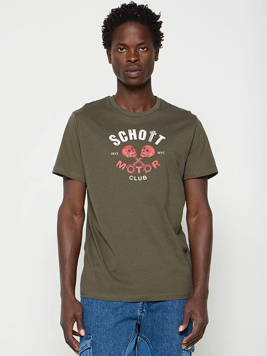 Zdjęcie produktu T-shirt z nadrukiem Schott khaki