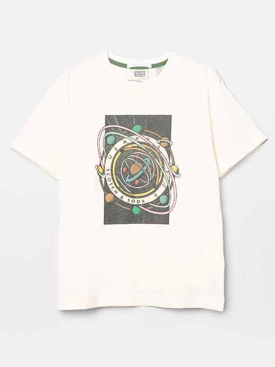 Zdjęcie produktu T-shirt z nadrukiem Scotch & Soda beżowy