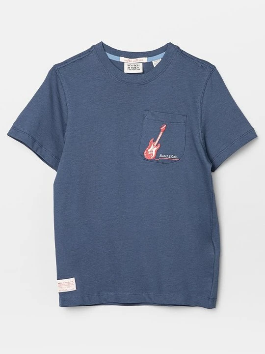 Zdjęcie produktu T-shirt z nadrukiem Scotch & Soda niebieski