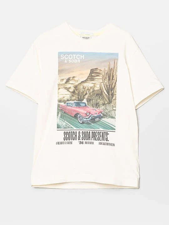 Zdjęcie produktu T-shirt z nadrukiem Scotch & Soda beżowy