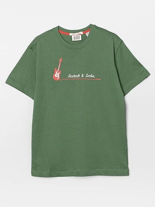 Zdjęcie produktu T-shirt z nadrukiem Scotch & Soda zielony