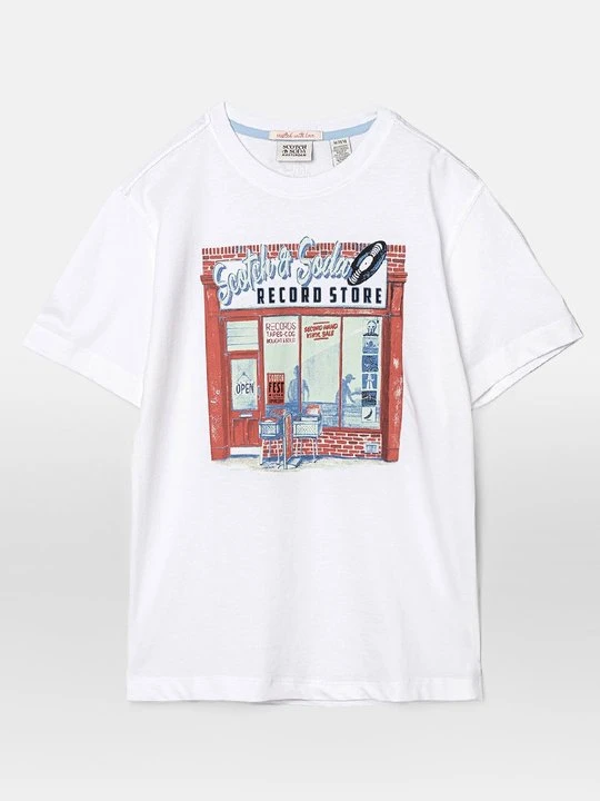 Zdjęcie produktu T-shirt z nadrukiem Scotch & Soda biały