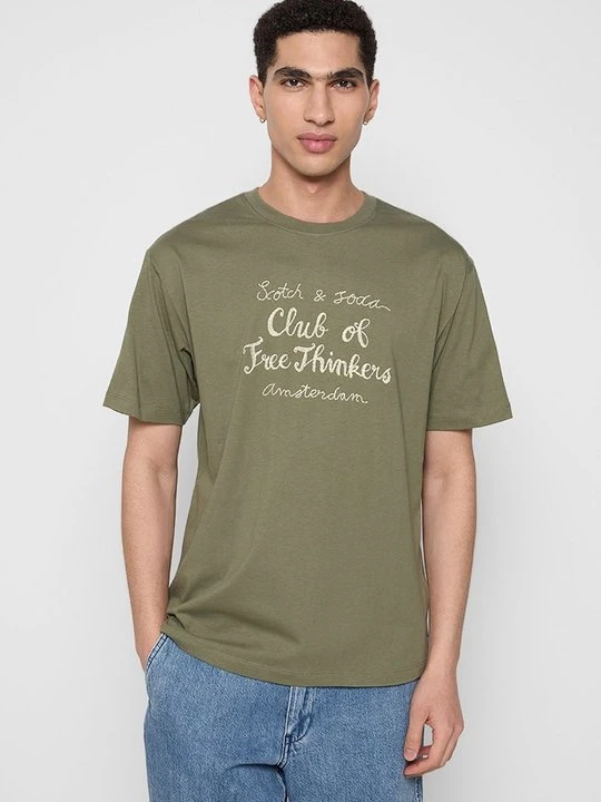 Zdjęcie produktu T-shirt z nadrukiem Scotch & Soda zielony